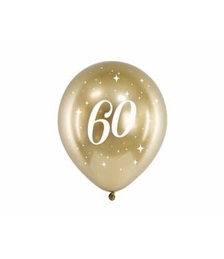 PartyDeco Ballonnen 60 | Chrome gold | 6 stuks