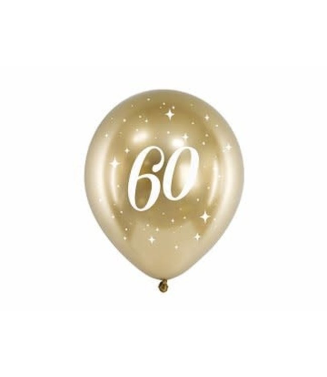 PartyDeco Ballonnen 60 | Chrome gold | 6 stuks