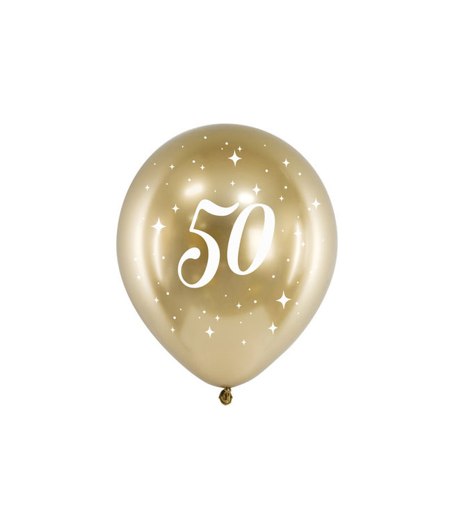 PartyDeco Ballonnen 50 | Chrome gold | 6 stuks