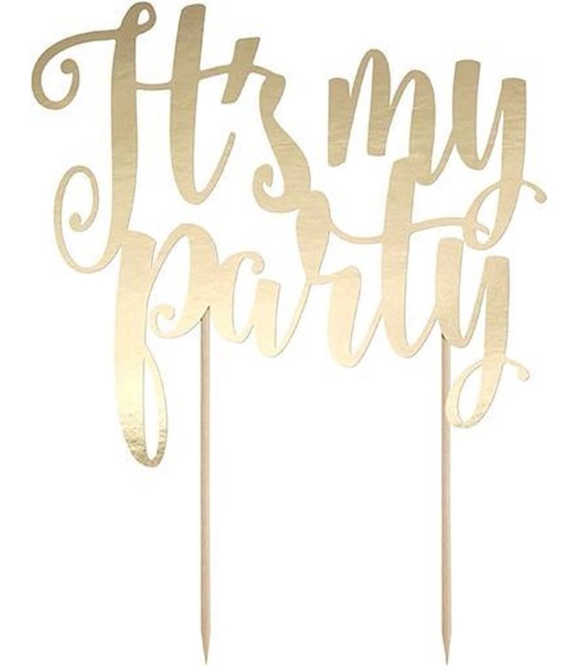PartyDeco OUTLET Taarttopper "It's my party" - goud