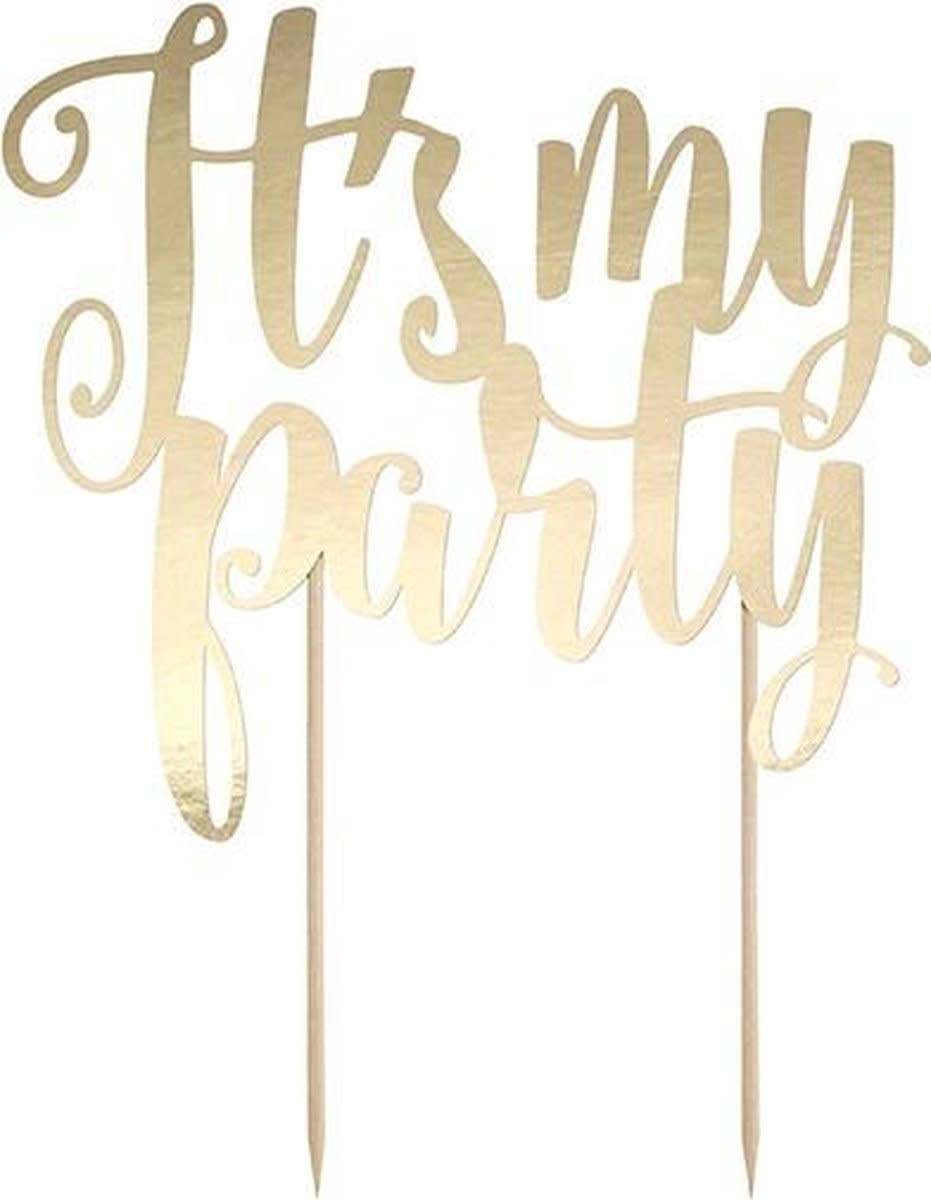 Cake topper "it's my birthday" - goud