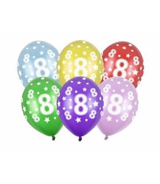 PartyDeco Ballonnen 8 | Stars metallic | 6 stuks