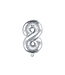 Cijferballon 8 | Zilver | 35 cm