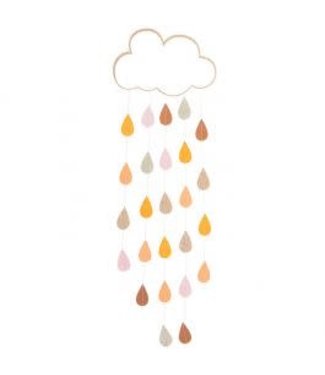 Artifetes OUTLET Wolk met glitter druppels - hangdeco