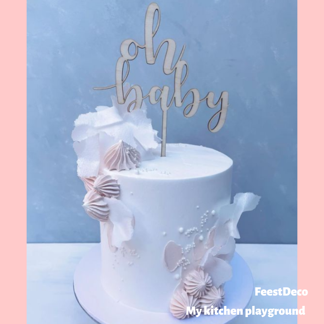 Houten topper Oh Baby | Babyshower | Gender Reveal