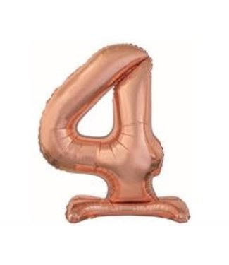 Beauty & Charm OUTLET Cijferballon staand 4 XL Rose goud - 76 cm