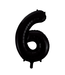 Cijferballon 6 zwart | 86 cm