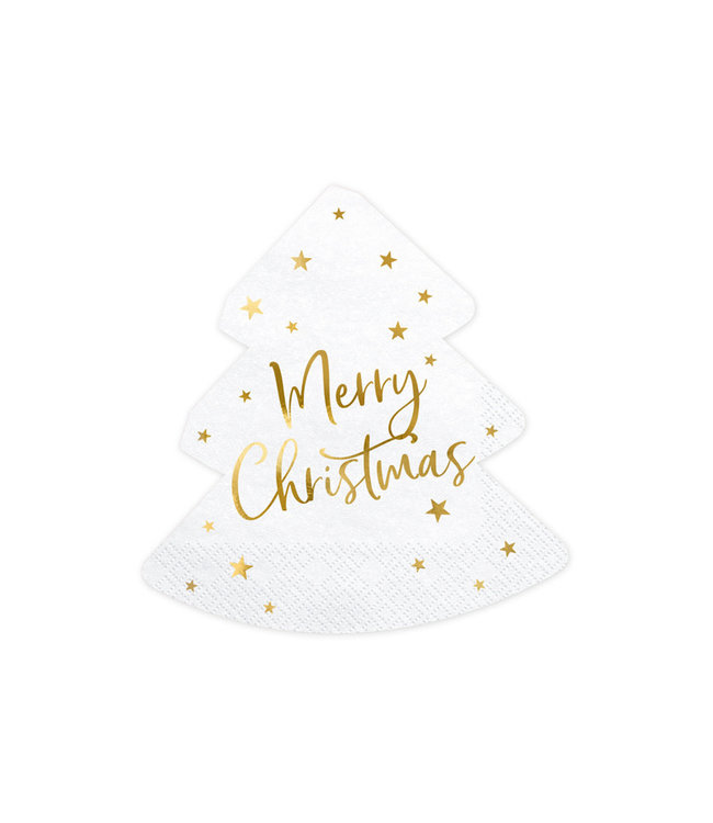 OUTLET Servetten | Merry Christmas Kerstboom | 20 stuks