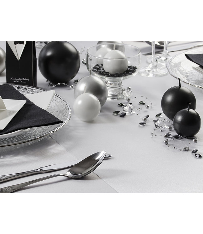 Tafelloper wit satijn | 36cm x 9m