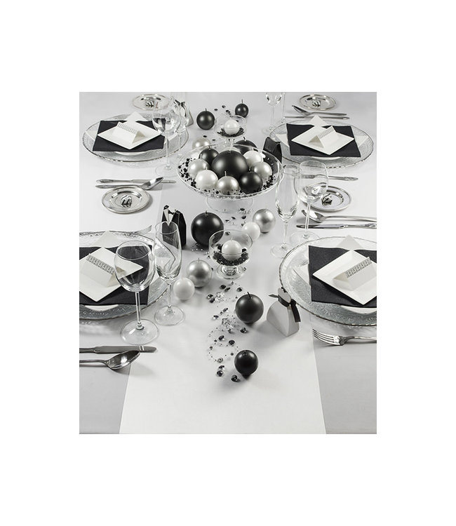 Tafelloper wit satijn | 36cm x 9m