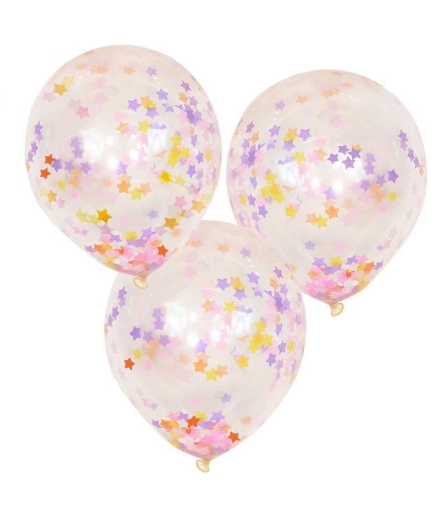 Ginger Ray Confettiballonnen ster pastel - 5 stuks