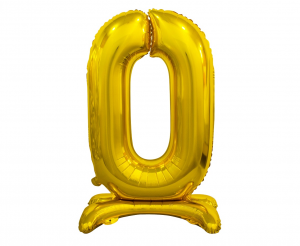 Cijferballon 0 | Goud | Staand | 38 cm
