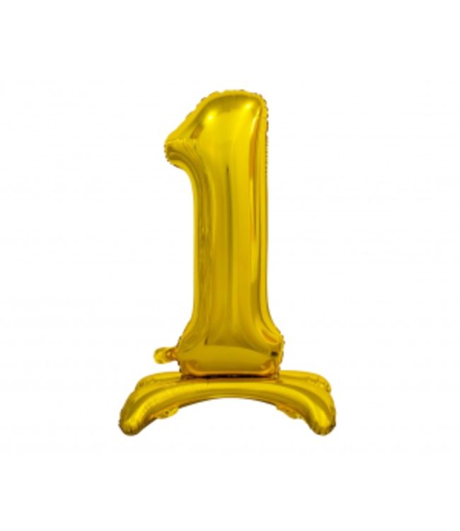 Cijferballon 1 | Goud | Staand 38 cm