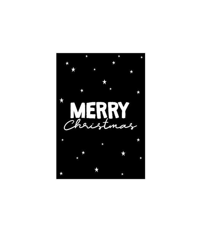 KP OUTLET Cadeaukaartje - Merry Christmas - zwart/wit