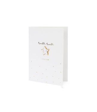 PartyDeco OUTLET Kaart - Twinkle Twinkle met sterbutton