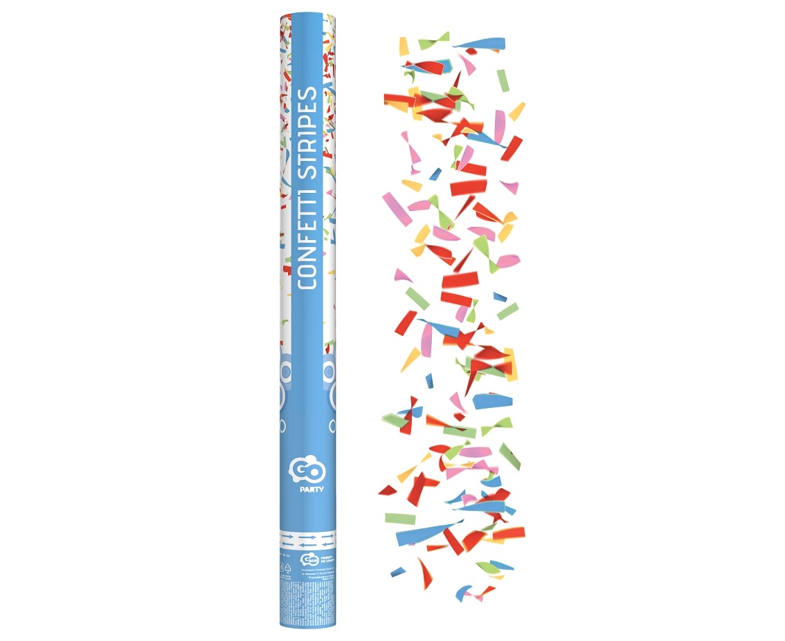Confettikanon Stripes kleurrijk XXL | 60 cm