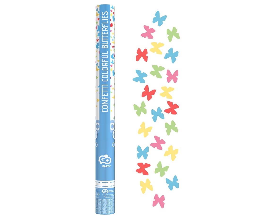 Confettikanon Vlinders - 60cm