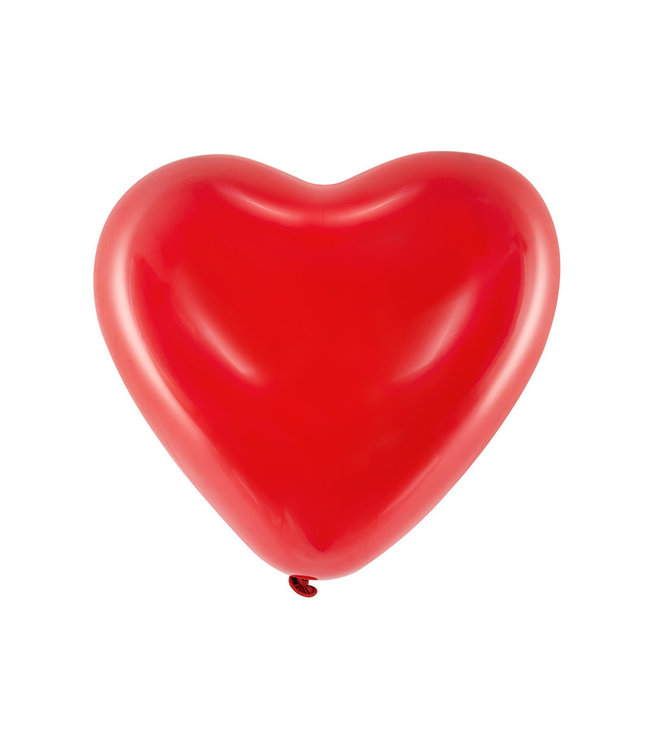 Hartjes ballonnen rood XL - 6 stuks - 40 cm