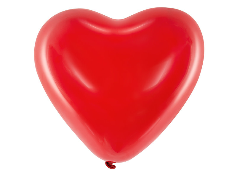 Hartjes ballonnen rood XL - 6 stuks - 40 cm