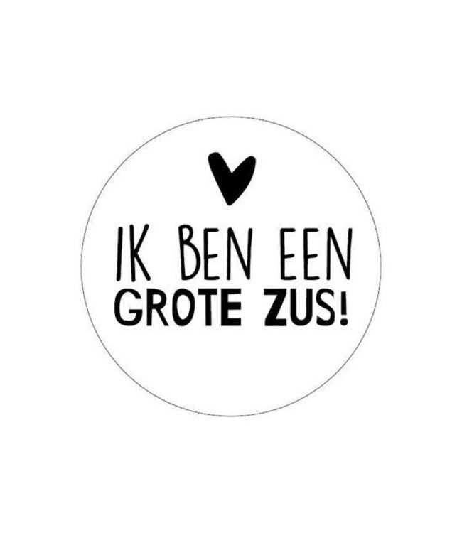 KP Stickers 'Ik ben een grote zus!' zwart/wit - zakje 20 stuks