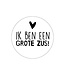 KP Stickers 'Ik ben een grote zus!' zwart/wit - zakje 20 stuks