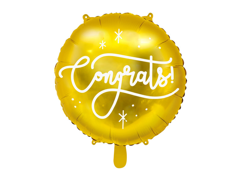 Folieballon Congrats goud - 35cm