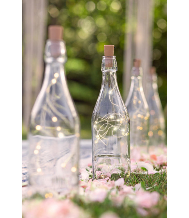 Ledlicht voor fles met kurk - warm wit