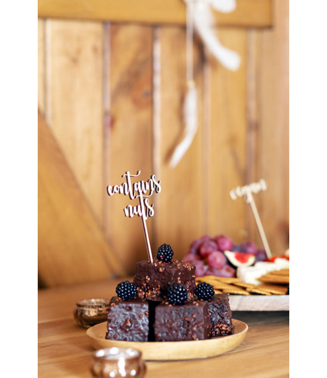 OUTLET Houten taarttoppers diner - 5 stuks