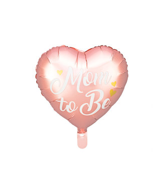 PartyDeco OUTLET Folieballon hart roze 'Mom to be'