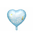 PartyDeco Folieballon hart blauw 'Mom to Be'