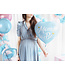 PartyDeco Folieballon hart blauw 'Mom to Be'