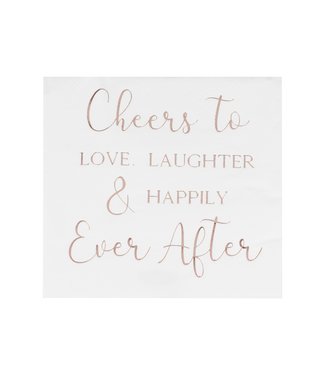 Ginger Ray OUTLET Servetten | 20 stuks | Rosegoud | Cheers to...