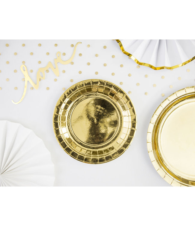 Bordjes goud 18 cm - 6 stuks