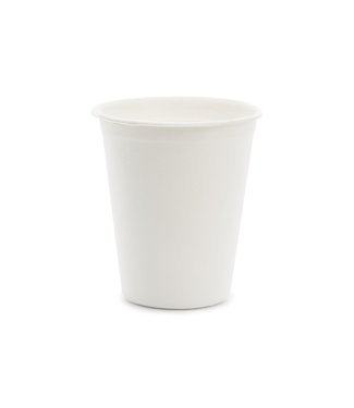 PartyDeco OUTLET Bekers wit 250ml - rietsuiker - 6 stuks