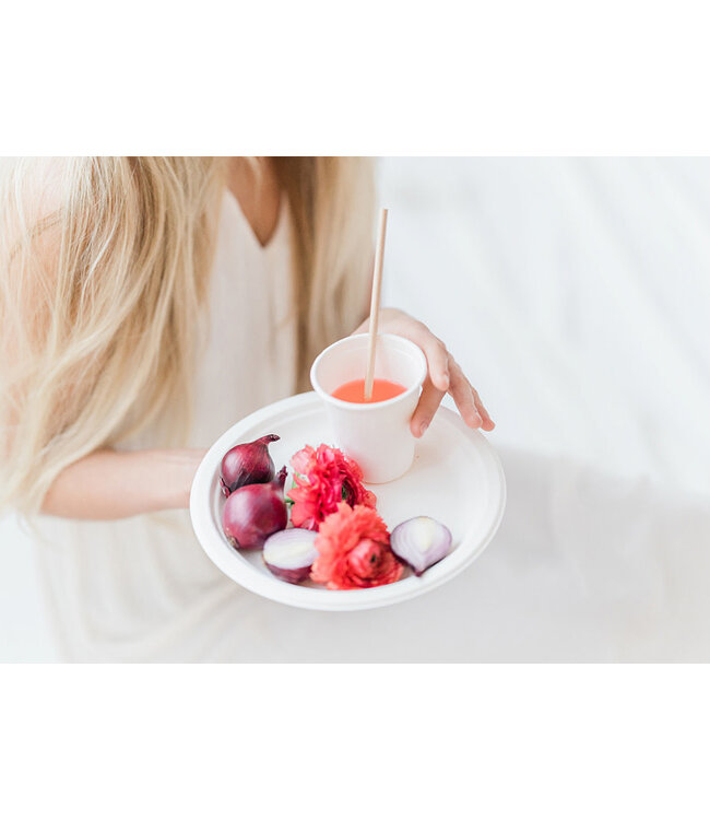 OUTLET Bekers wit 250ml - rietsuiker - 6 stuks