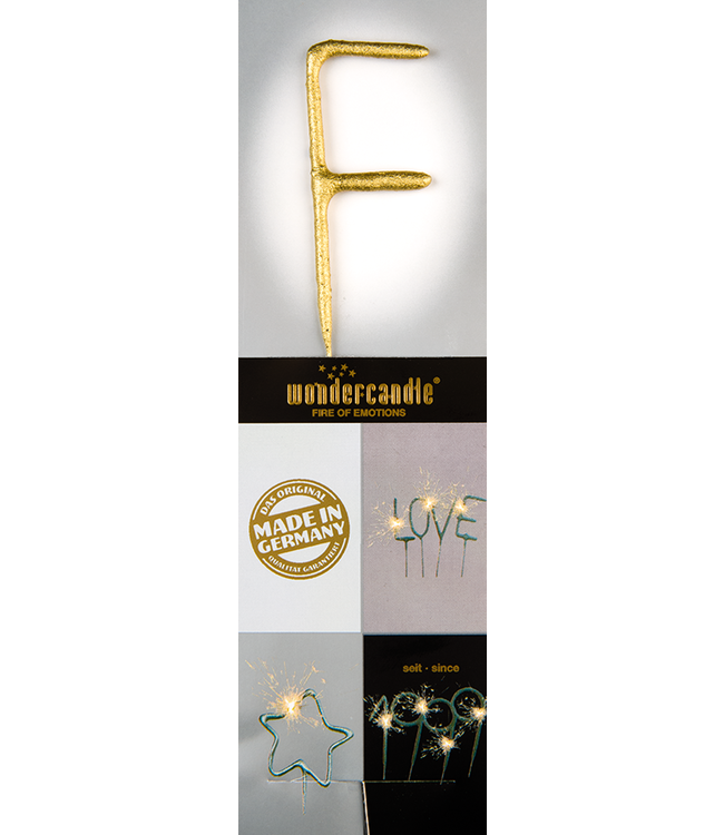 Wondercandle Sterretje letter F - goud