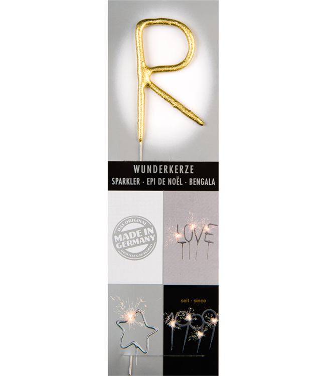 Wondercandle Sterretje letter R - goud