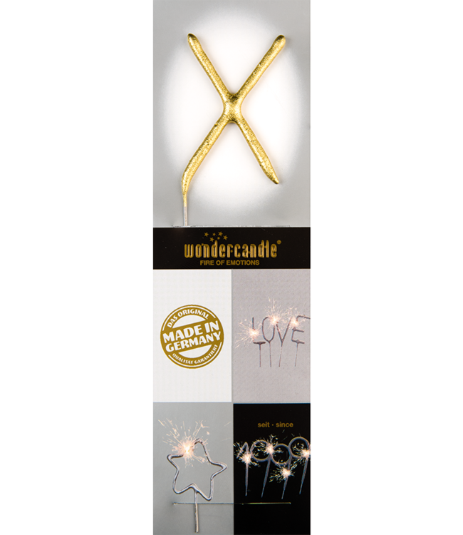 Wondercandle Sterretje letter X - goud