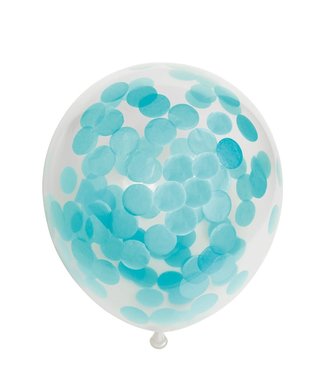 Fiesta Confettiballonnen licht blauw | 6 stuks