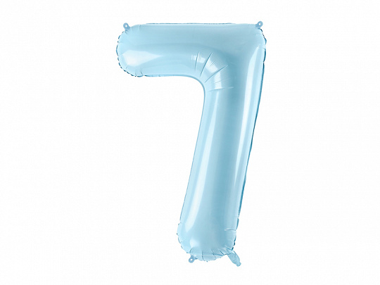Foliecijfer 7 lichtblauw pastel - 86 cm