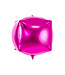 PartyDeco Kubus folieballon fuchsia-roze - 35cm