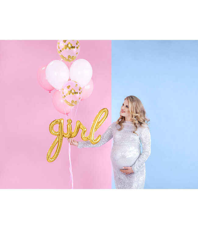 Folieballon GIRL - goud 77cm