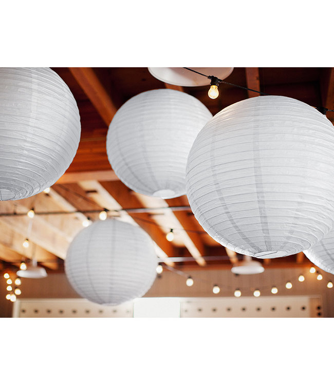 Lampion wit papier | 25cm