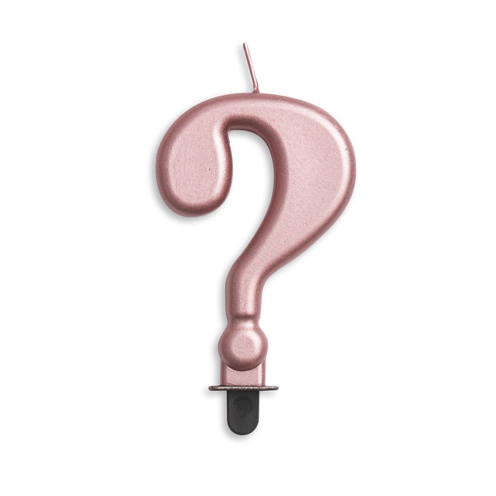 Kaars vraagteken - Gender Reveal - rosegoud