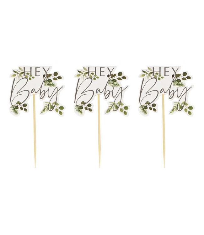 Ginger Ray Cupcake toppers Botanical Baby - 12 stuks