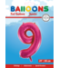 OUTLET Cijferballon 9 fuchsia/roze - 86 cm