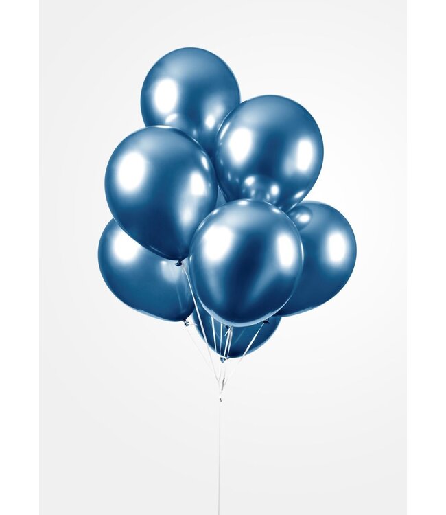 OUTLET Ballonnen blauw CHROME | zak 100 stuks