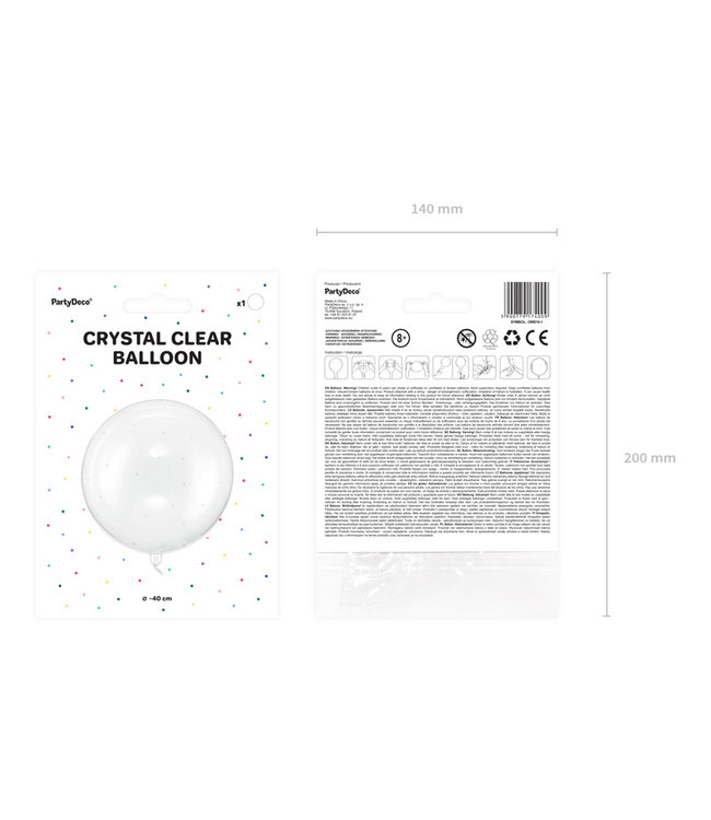 Orbz Ballon Crystal Clear - 40 cm