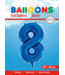 Globos Cijferballon 8 | Blauw | 86 cm