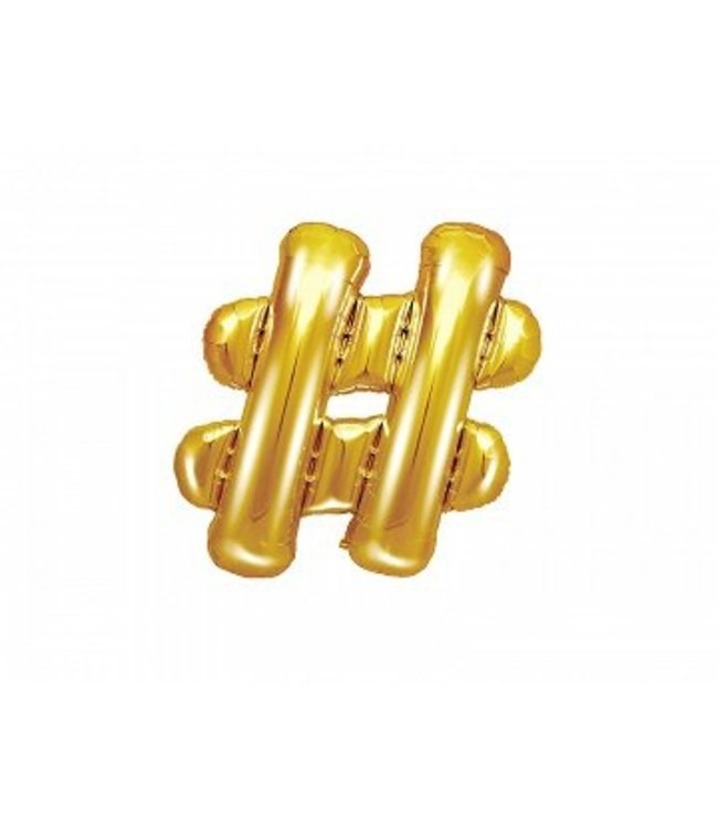 Folieballon # - Goud 35cm